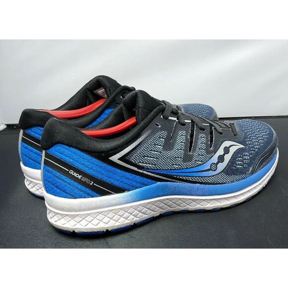 Saucony Guide ISO 2 Running Gym Shoes Sneakers Blue Silver Mens 8 Fast Ship - Picture 5 of 11